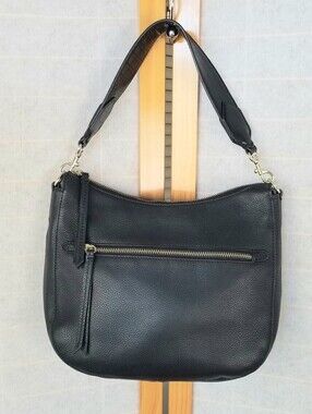 Banana Republic Black Pebbled Leather Shoulder Bag Structured Single Strap
